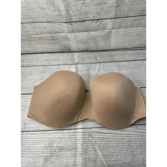 VICTORIAS SECRET Nude Body by Victoria Lined Strapless Underwire Bra Sz 34DD - Picture 1 of 4